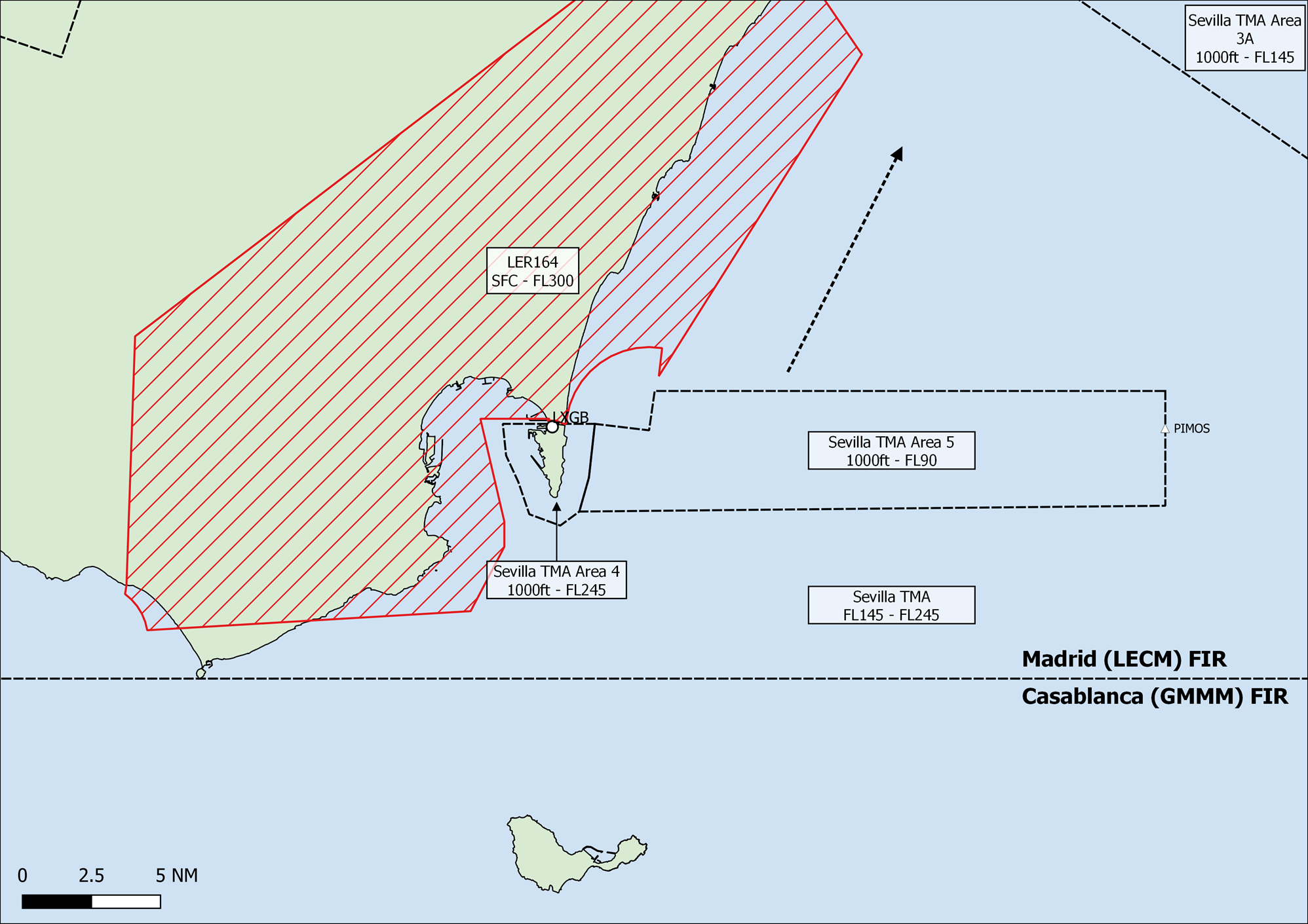 Airspace in the vicinity of Gibraltar